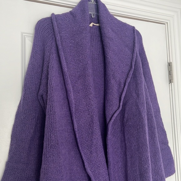 SOFT SURROUNDINGS PURPLE LONG CARDIGAN - Picture 2 of 5